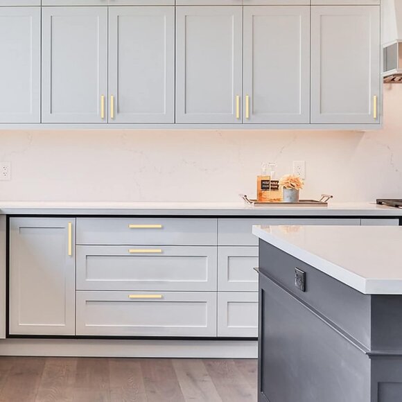 10 Pack Brushed Gold Cabinet Pulls, 5 Inch(128MM) Hole Centers - Picture 3 of 7